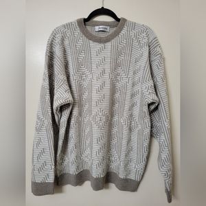 Vintage Jantzen Men's Patterned Crewneck Sweater